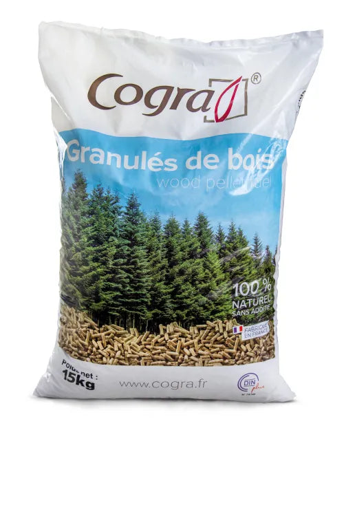 Palette granulés de bois Cogra 70 sacs 15kg Maison Ardente