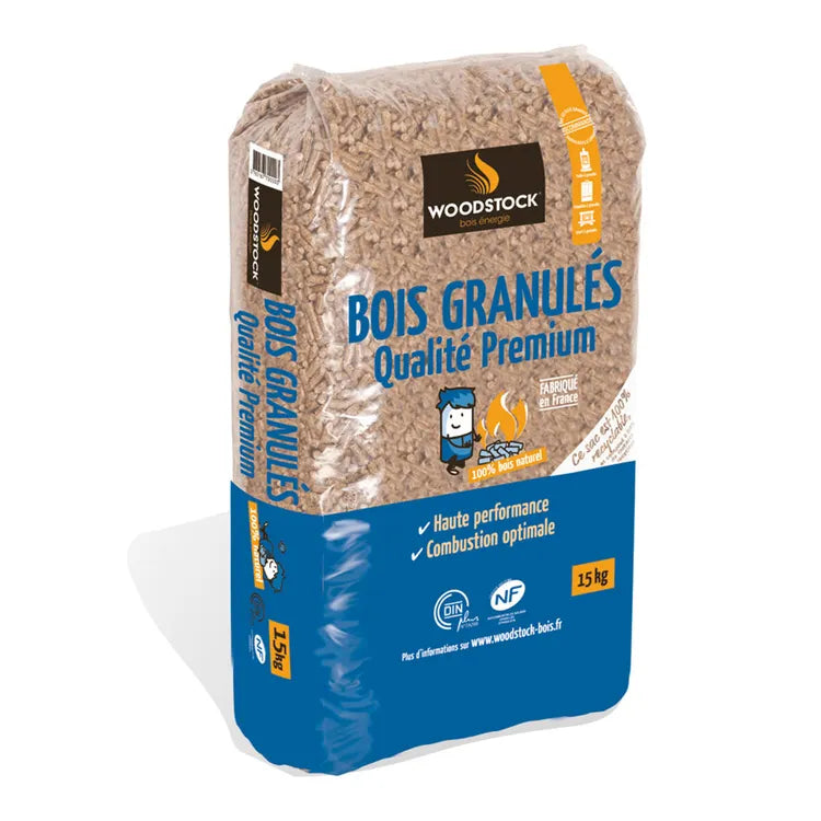 Palette granulés de bois WOODSTOCK 66 sacs 15kg Maison Ardente